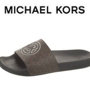 Michael Kors MK Round Logo Slide Sandals